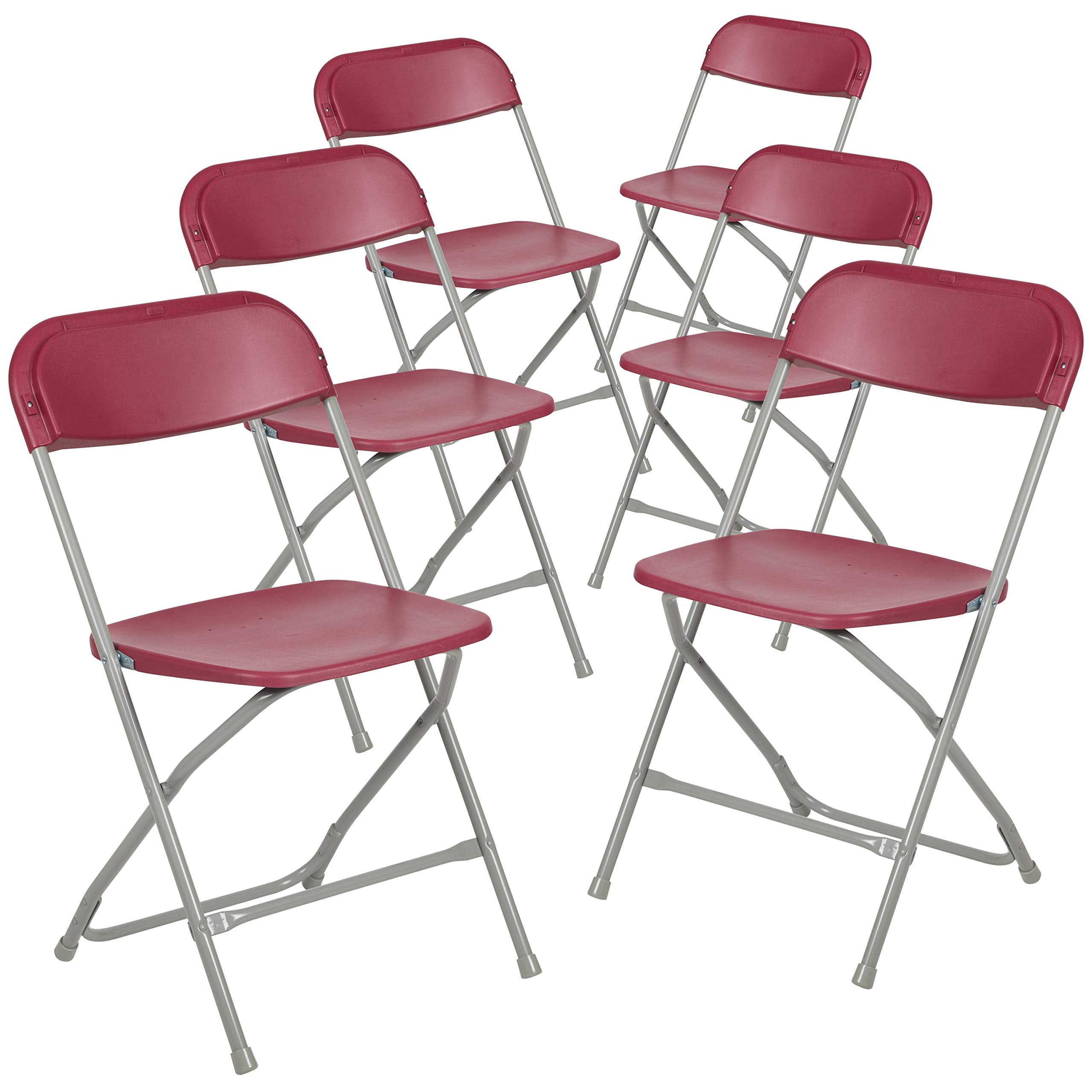 Flash Furniture Hercules Series Plastic Folding Chair - Red - 6 Pack 650Lb Weight Capacity Comfortable Event Chair-Lightweight Folding Chair